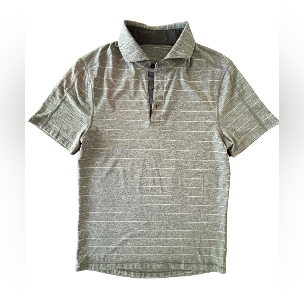 Lululemon-Evolution‎ polo- grey striped-Small